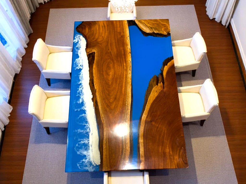  Exclusive Walnut Wood Dining Table Epoxy : Made To Order Furniture 